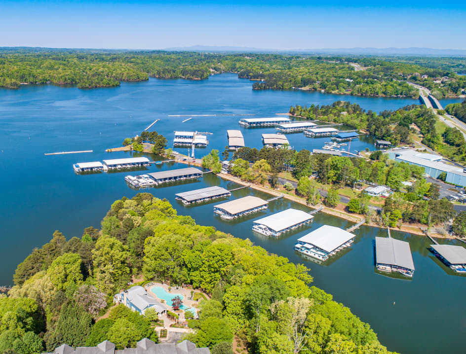 Aerial view 2 at MAA Lake Lanier luxury apartment homes in Gainesville, GA