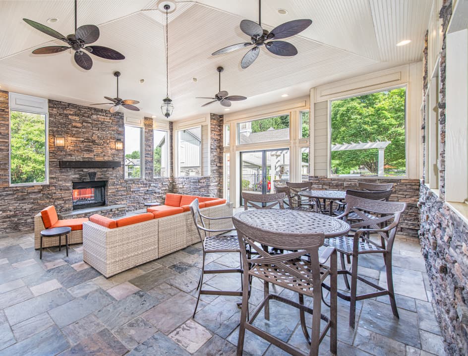 Patio Area at MAA McDaniel Farm luxury apartment homes in Atlanta, GA