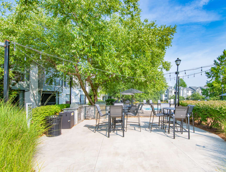 Grilling area at The Village luxury apartment homes in Lexington, KY