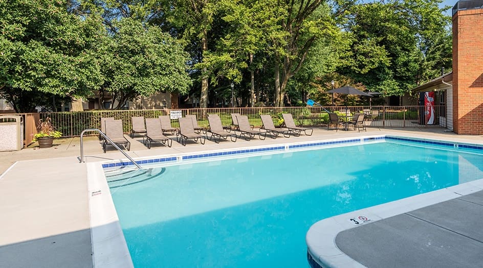 Pool at Stonemill Village luxury apartment homes in Louisville, KY