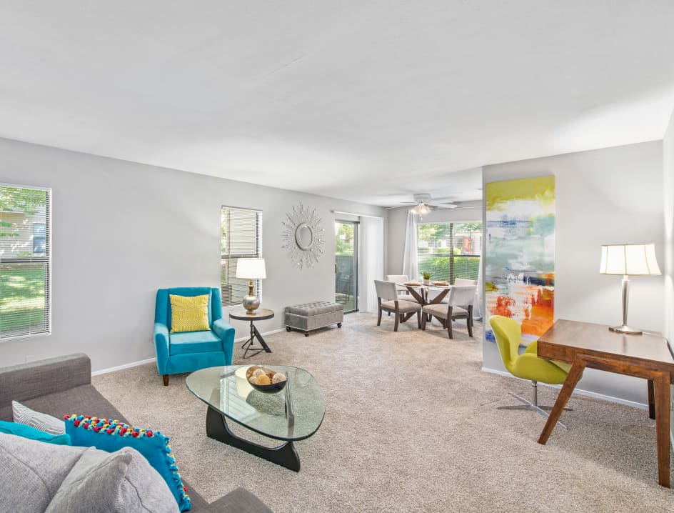 Living and Dining room at Stonemill Village in Louisville, KY