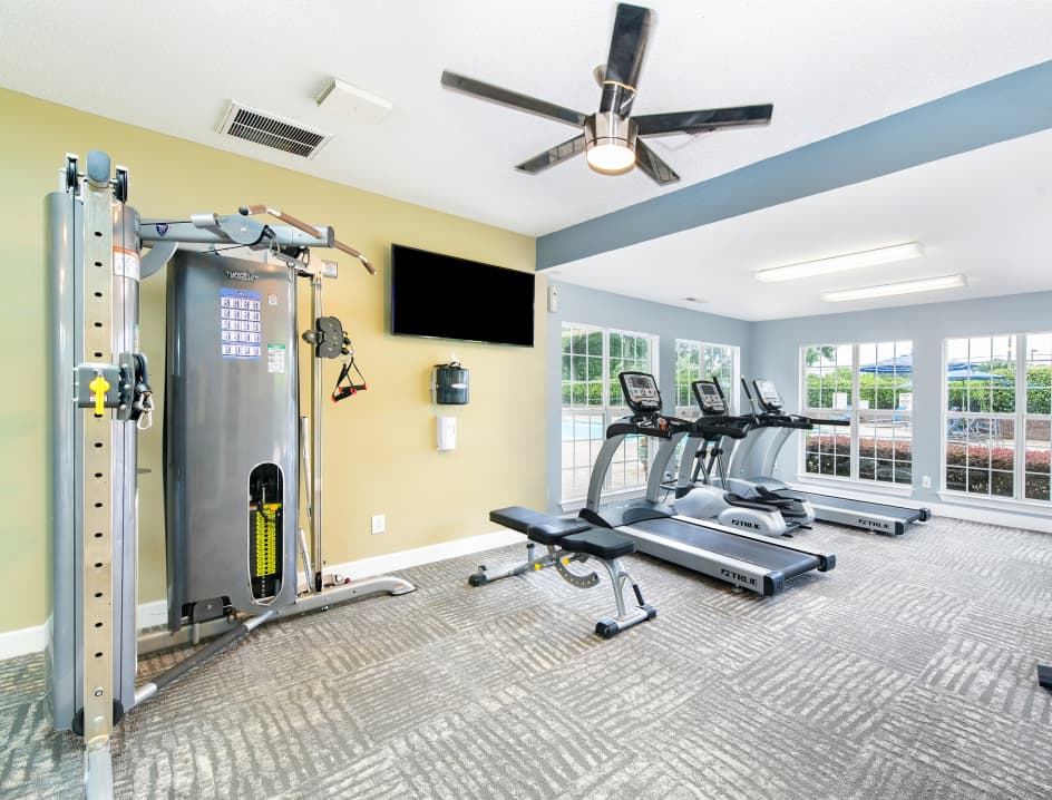 Fitness center at MAA Fifty One luxury apartment homes in Charlotte, NC