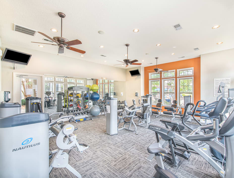 Fitness center at MAA Huntersville luxury apartment homes in Charlotte, NC