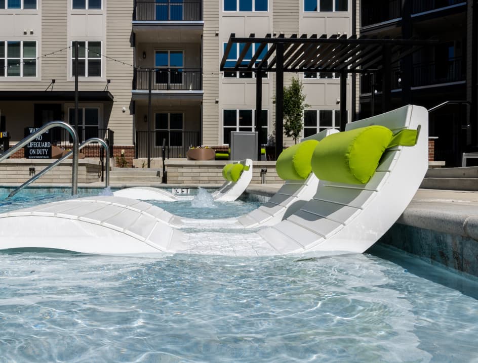 Pool chairs at MAA Optimist Park in Charlotte, NC