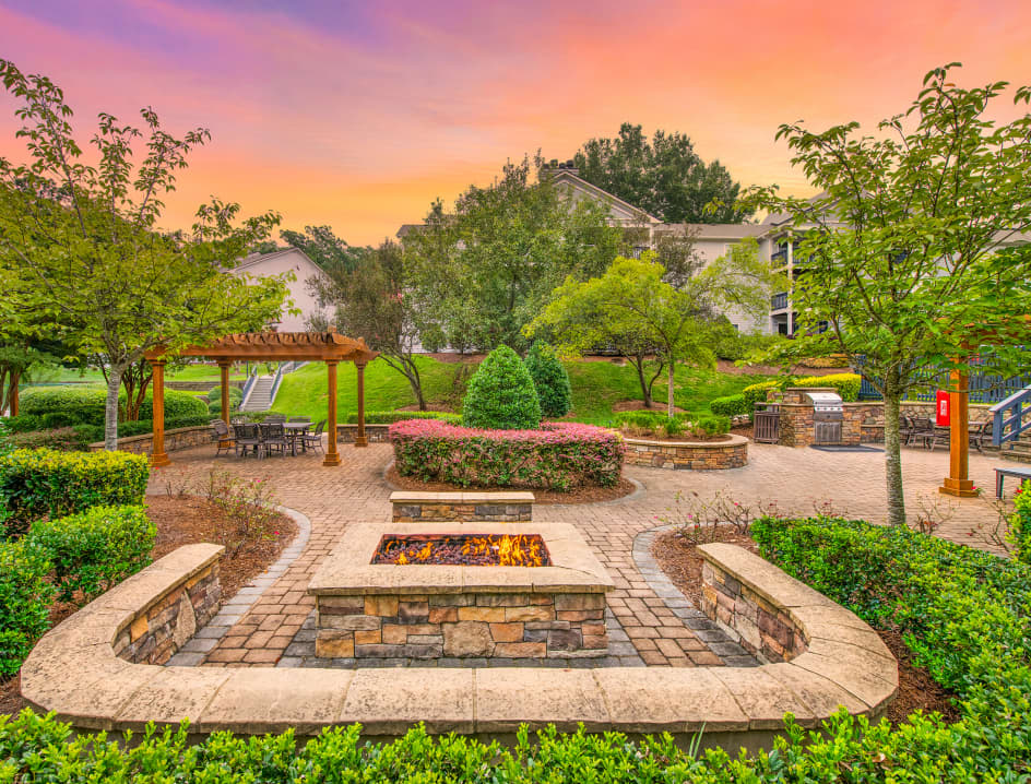 Firepit at MAA Hermitage luxury apartment homes in Raleigh-Cary, NC