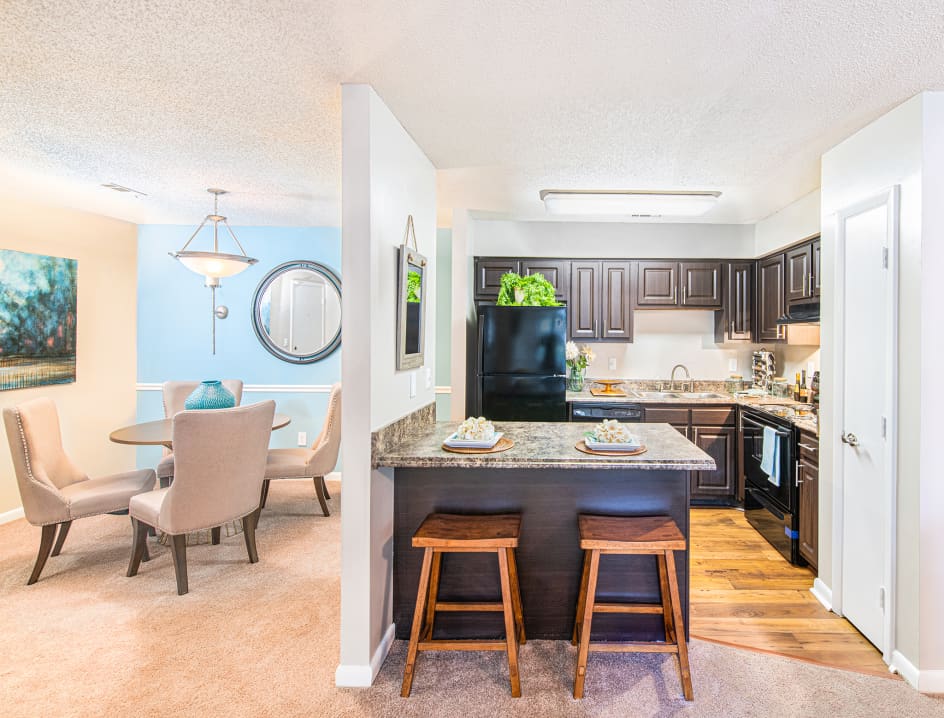 Interior Kitchen and Dining at Colonial Village at Hampton Pointe luxury apartment homes in Charleston, SC