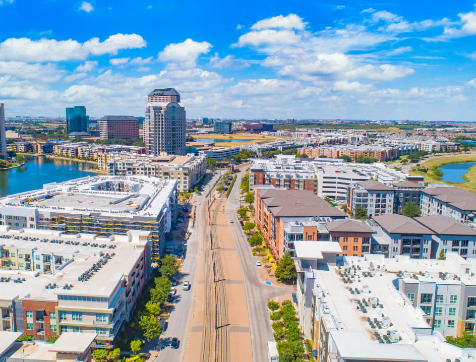 Aerial at MAA Bella Casita luxury apartment homes in Dallas, TX