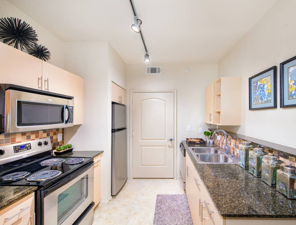 Kitchen at MAA Heights luxury apartment homes in Dallas, TX