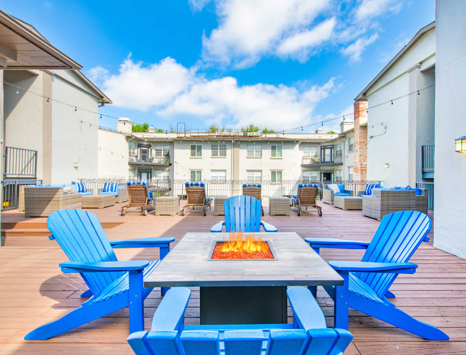 Fire pit at MAA Uptown Village luxury apartment homes in Dallas, TX
