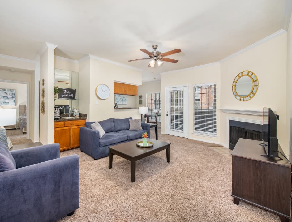 Living room at MAA Valleywood in Houston, TX