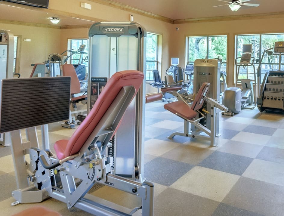 Fitness center at Stone Ranch at Westover Hills luxury apartment homes in San Antonio, TX