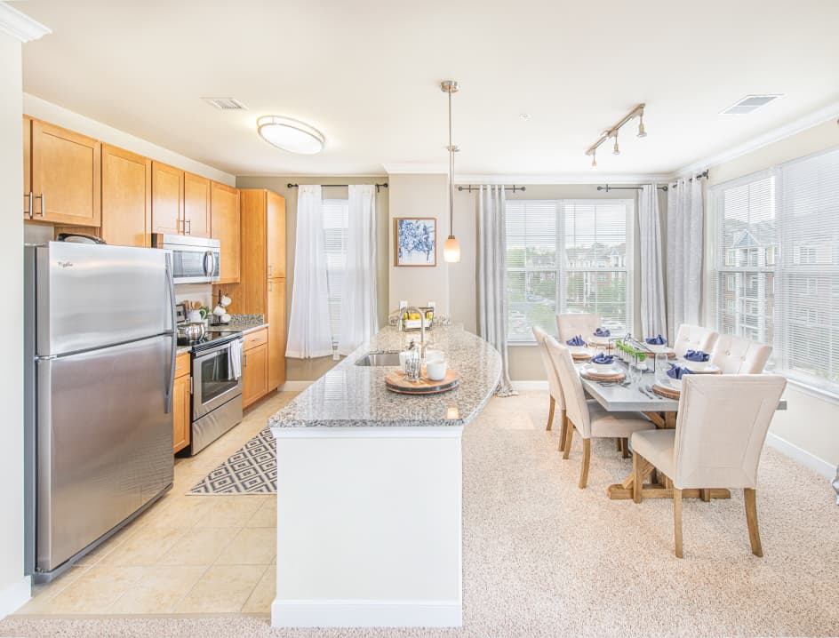 Kitchen at The Apartments at Cobblestone Square in Fredericksburg, VA
