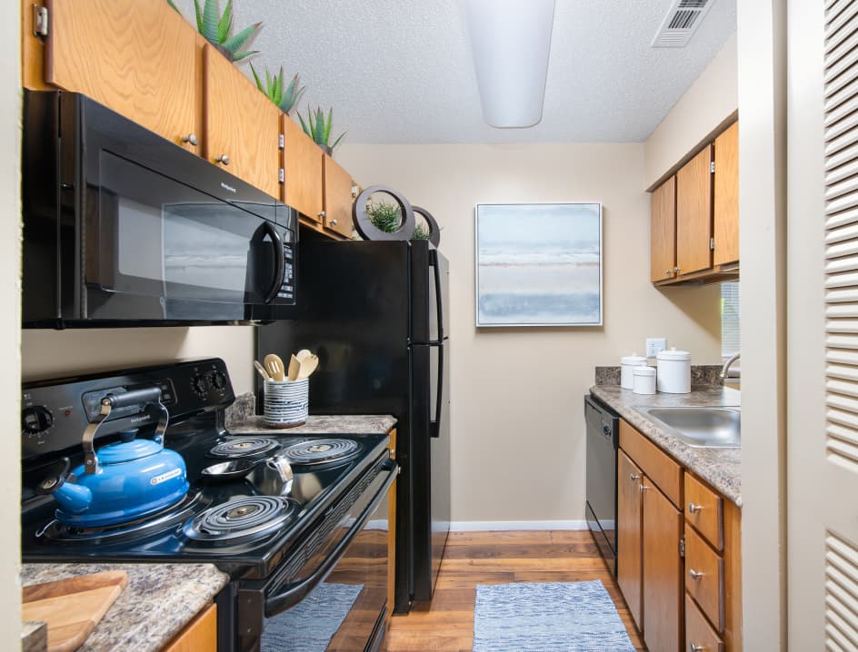 Model unit kitchen at Colonial Village at West End in Richmond, VA