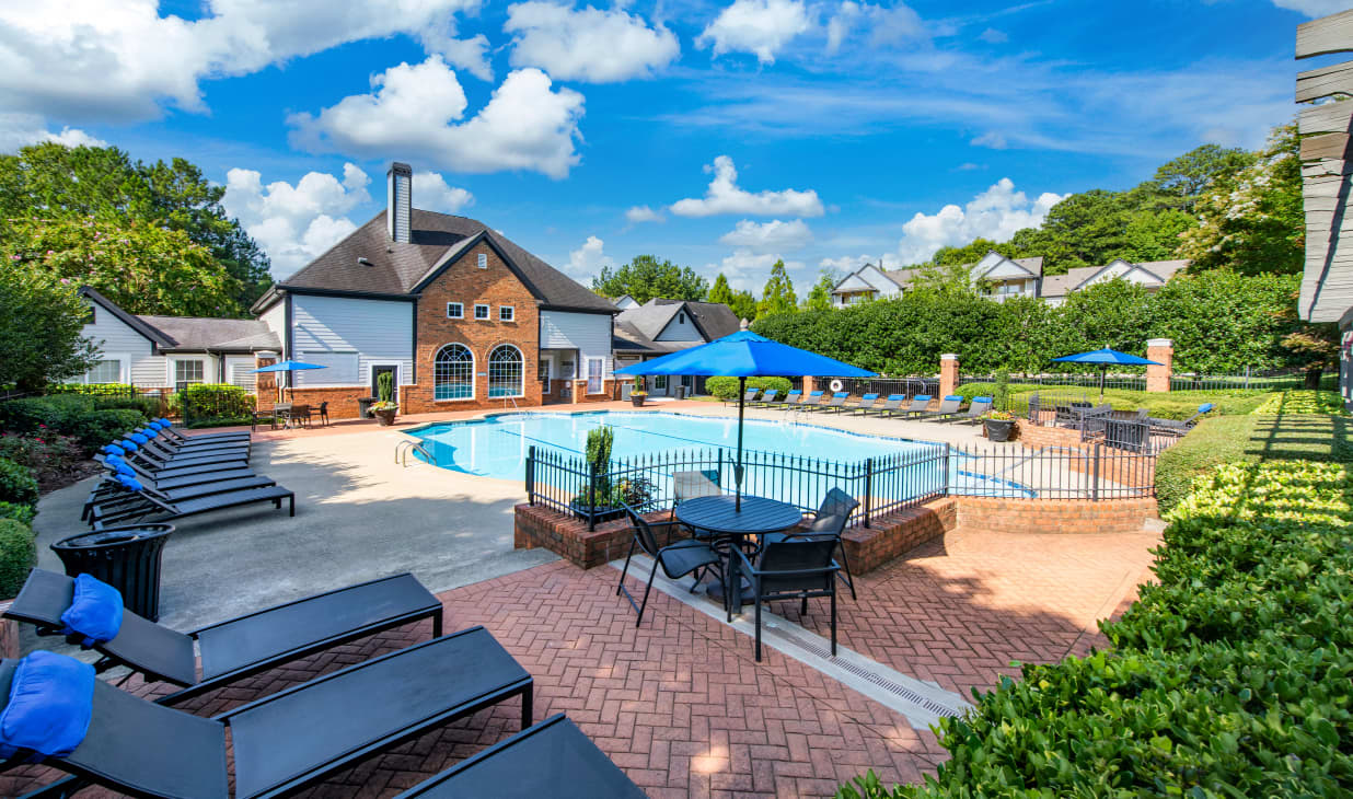 Olympic sized pool view at MAA Milstead in Atlanta, GA