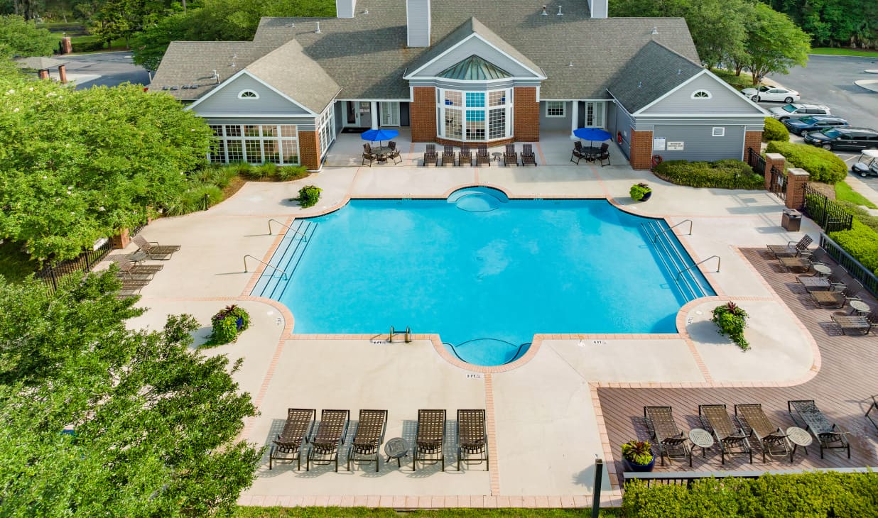 Aerial Pool view at MAA Hammocks in Savannah, GA