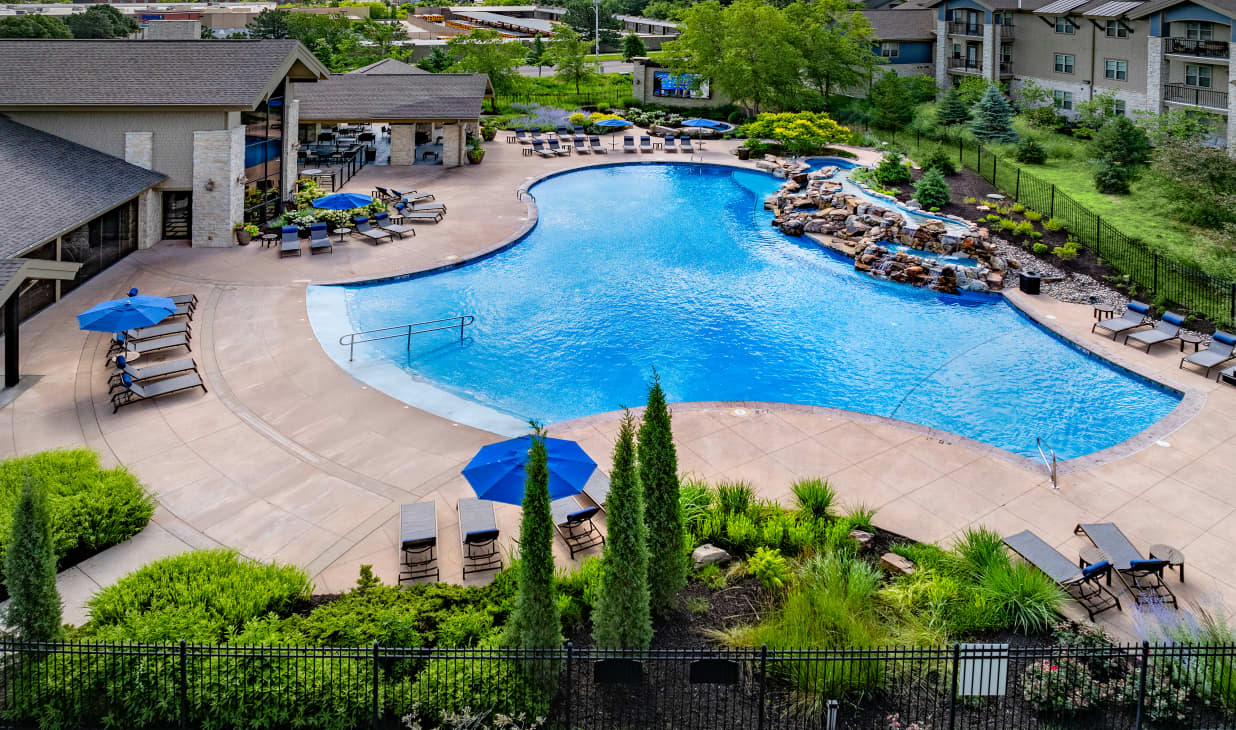 Pool at MAA Prairie Trace luxury apartment homes in Overland Park, KS