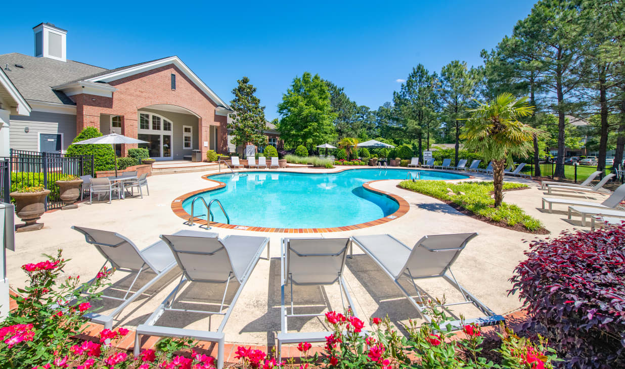 Pool area at MAA Brier Falls in Raleigh, NC