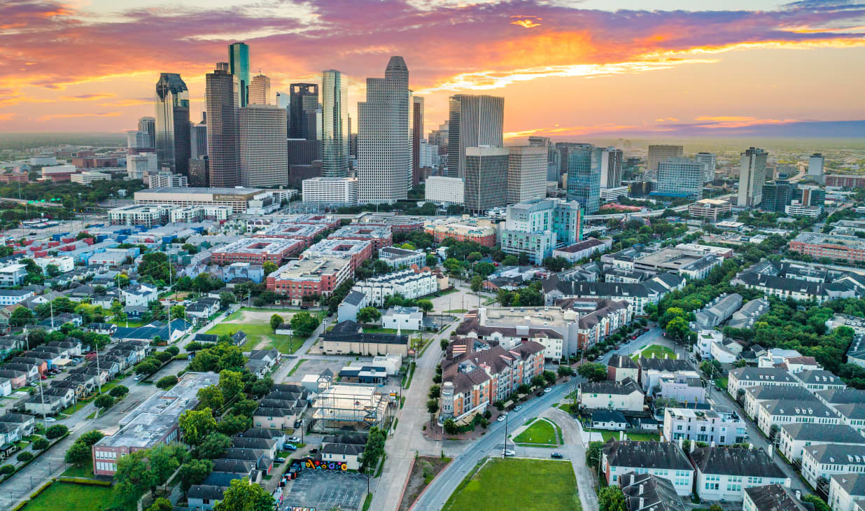 City Skyline at Post Midtown Square luxury apartment homes in Houston, TX