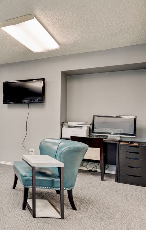 Business Center at Courtyards at Campbell luxury apartment homes in Dallas, TX