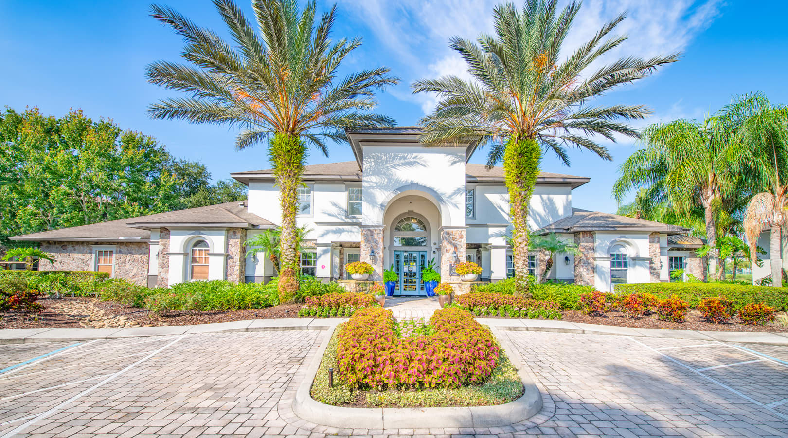 Clubhouse Exterior at Retreat at Lake Nona luxury apartment homes in Orlando, FL