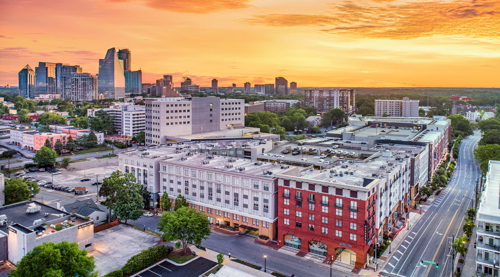 Aerial at MAA Buckhead luxury apartment homes in Atlanta, GA