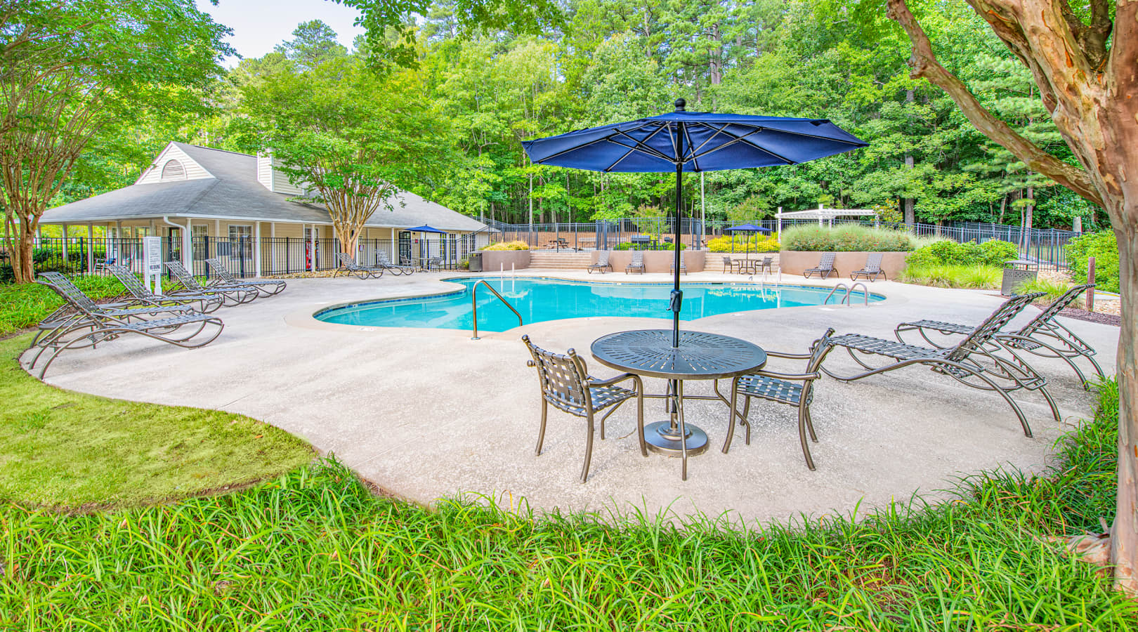 Pool at Colonial Village at Deerfield luxury apartment homes in Durham, NC