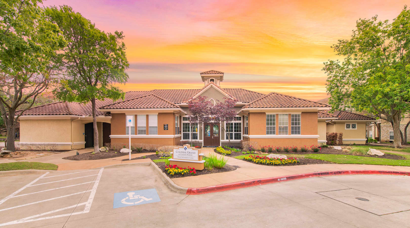 Leasing office at Colonial Grand at Canyon Pointe luxury apartment homes in Austin, TX