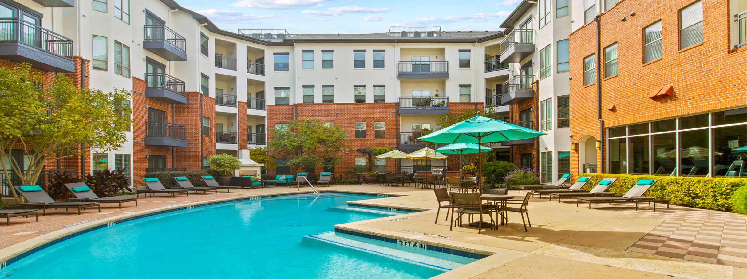 Pool at Post Eastside luxury apartment homes in Richardson, TX