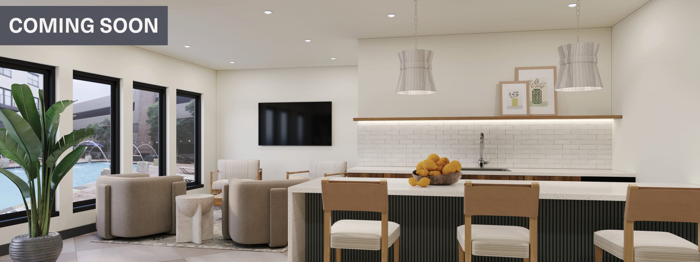 Pool lounge at MAA North Hall luxury apartment homes in Dallas, TX