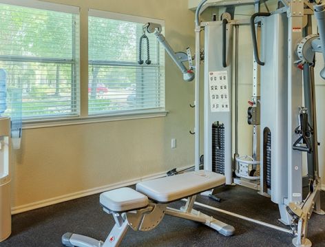 Fitness center at Reflection Pointe luxury apartment homes in Jackson, MS