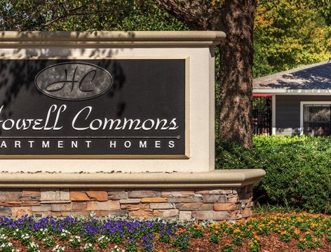 Signage at Howell Commons luxury apartment homes in Greenville, SC