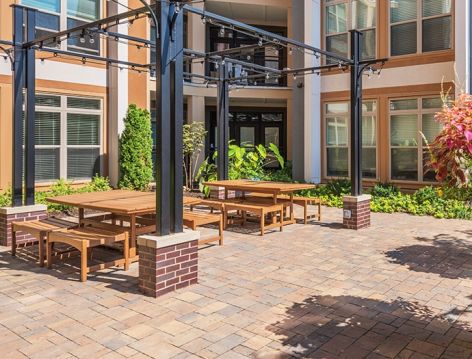 Exterior Seating at Charlotte at Midtown luxury apartment homes in Nashville, TN