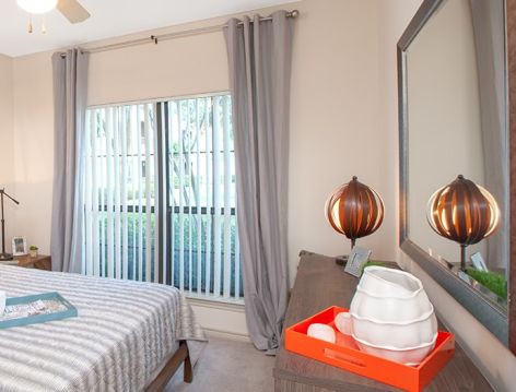Bedroom at Cascade at Fall Creek luxury apartment homes in Houston, TX
