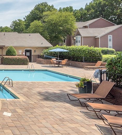 Pool at Colonial Village at Matthews luxury apartment homes in Charlotte, NC