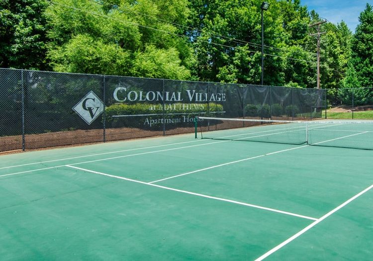 Tennis Court at Colonial Village at Matthews luxury apartment homes in Charlotte, NC