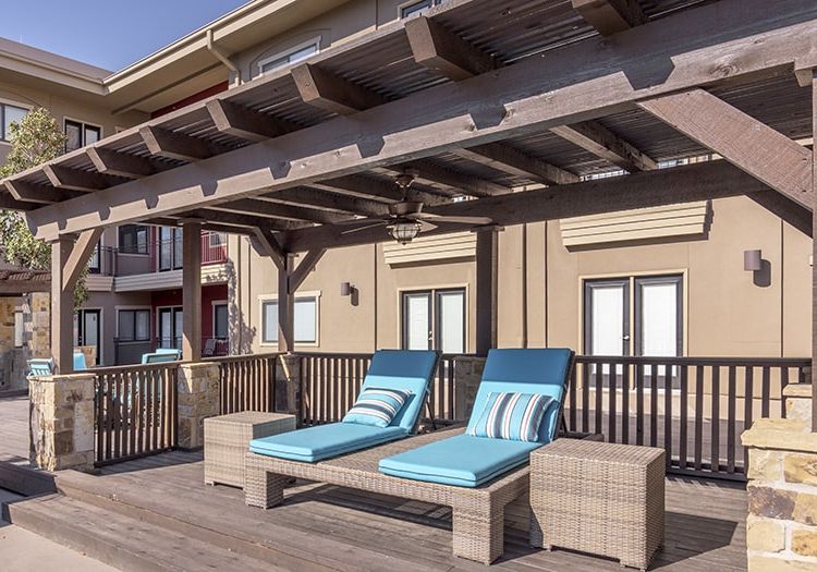 Outdoor Seating 2 at Times Square Apartments at Craig Ranch luxury apartment homes in McKinney, TX