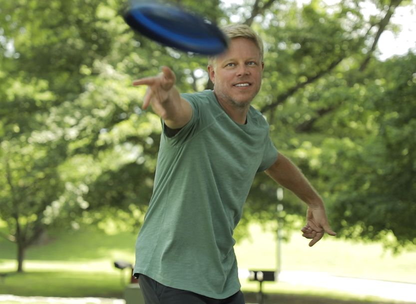 Man throws frisby