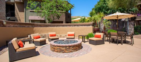 Fire pit at Sky View Ranch luxury apartment homes in Phoenix, AZ