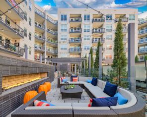 Pool firepit at MAA River North luxury apartment homes in Denver, CO