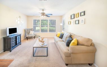 Living room at Hunters Ridge at Deerwood luxury apartment homes in Jacksonville, FL