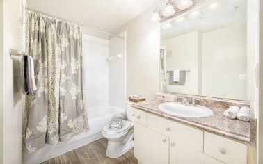 Bathroom at MAA Heather Glen luxury apartment homes in Orlando, FL