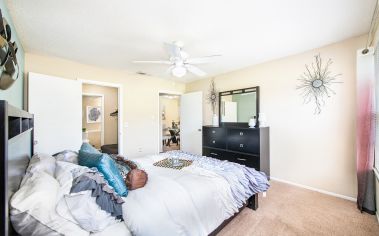 Bedroom at MAA Tiffany Oaks luxury apartment homes in Orlando , FL