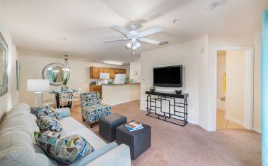 Model living room at MAA Twin Lakes in Orlando, FL