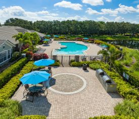 Grilling Area and Pool at MAA Lakewood Ranch luxury apartment homes in Tampa, FL