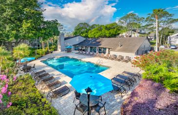 Aerial pool shot at MAA Carrollwood in Tampa, FL