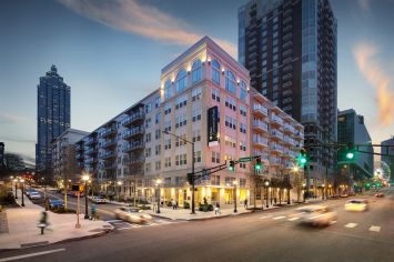 MAA Centennial luxury apartments on the corner of Simpson St. and Centennial Olympic Park Dr. NW