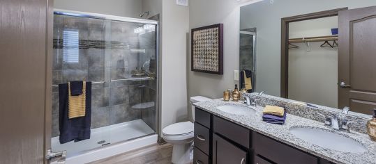 Bathroom at Ranch at Prairie Trace luxury apartment homes in Overland Park Kansas City, KS