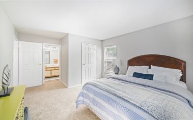 Model bedroom at Stonemill Village in Louisville, KY