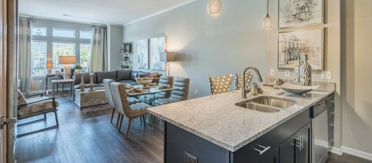 Living Room at The Denton luxury apartment homes in Kansas City, MO