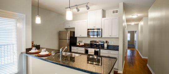 Kitchen at The Denton luxury apartment homes in Kansas City, MO